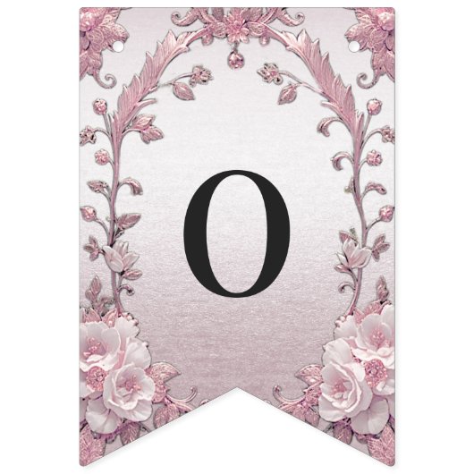 Unieke Roze Bloemen Bunting Vlag Vlaggetjes (Tweede vlag)