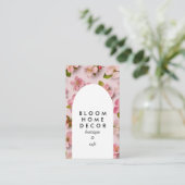 Unieke Roze Bloemen Fotografie QR Code Arch Visitekaartje (Staand voorkant)