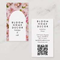 Unieke Roze Bloemen Fotografie QR Code Arch