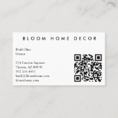 Unieke Roze Bloemen Fotografie QR Code Arch Visitekaartje (Achterkant)