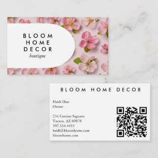 Unieke Roze Bloemen Fotografie QR Code Arch Visitekaartje