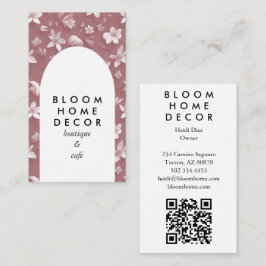 Unieke Roze Bloemen Fotografie QR Code Arch Visitekaartje