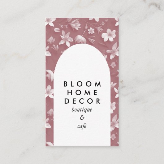 Unieke Roze Bloemen Fotografie QR Code Arch Visitekaartje (Voorkant)