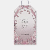 Unieke Roze Bloemen Gift Label Cadeaulabel (Achterkant)