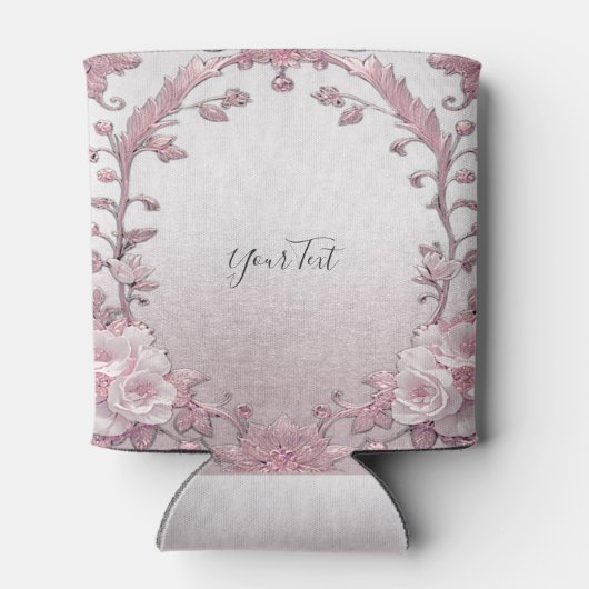 Unieke Roze Bloemen Koelbox Blikjeskoeler (Achterkant)