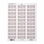 Unieke roze bloemen retouradres sticker (Full Sheet)