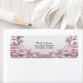 Unieke roze bloemen retouradres sticker (Insitu)