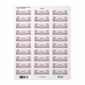Unieke roze bloemen retouradres sticker (Full Sheet)