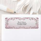 Unieke roze bloemen retouradres sticker (Insitu)