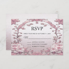 Unieke Roze Bloemen RSVP Kaart