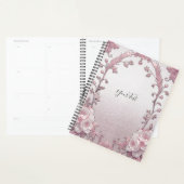 Unieke roze bloemen trouwplanner planner (Display)