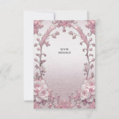 Unieke roze bloemenbedankkaart bedankkaart (Achterkant)