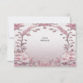 Unieke roze bloemenbedankkaart bedankkaart (Achterkant)