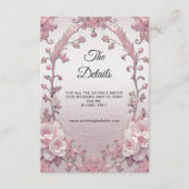 Unieke roze bloemendetailbehuizing Kaart (Voorkant)