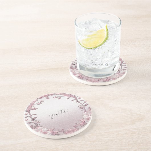 Unieke roze bloemensandsteen onderzetter (Zijkant)