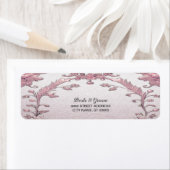 Unieke Roze Bloemige Retouradres Sticker (Insitu)