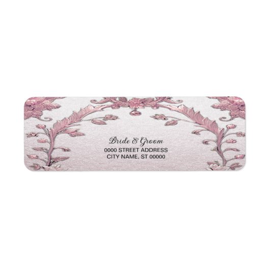 Unieke Roze Bloemige Retouradres Sticker (Voorkant)