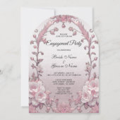 Unieke Roze Bloemige Trouwkaart Uitnodiging (Voorkant)
