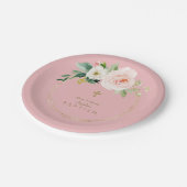 Unieke roze blozen goudvormig vierkant vierkant papieren bordje (Gekanteld)