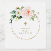 Unieke roze blozen goudvormig vierkant vierkant wijn etiket (Enkel label)