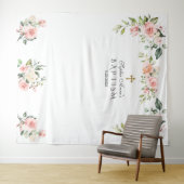 Unieke Roze Blush Bloem Doop Foto Prop Wandkleed (In Situ (horizontaal))