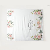 Unieke Roze Blush Bloem Doop Foto Prop Wandkleed (Voorkant (horizontaal))