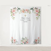 Unieke Roze Blush Bloem Doop Foto Prop Wandkleed (Voorkant)