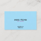 Unieke Roze en Blauw Kinder Gezichtsschilder Visitekaartje (Achterkant)