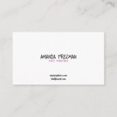 Unieke Roze en Wit Kinder Gezichtsschilder Visitekaartje (Achterkant)