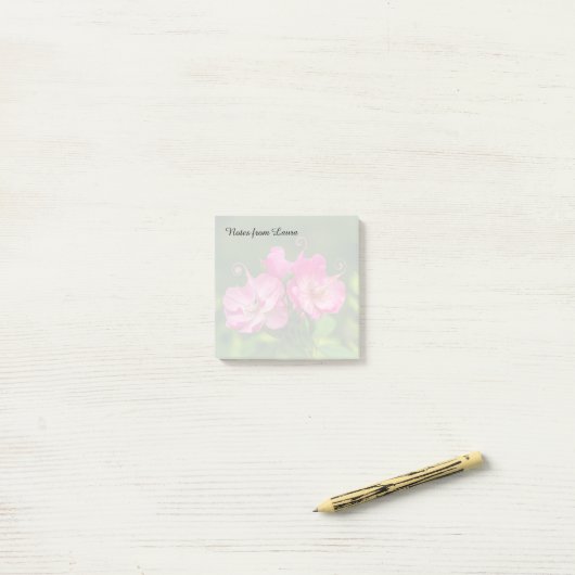 Unieke roze Floral op maat Post-it® Notes (Op bureau)