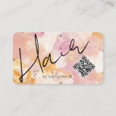 Unieke roze gele Abstracte haar Visitekaartje (Voorkant)