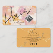 Unieke roze gele Abstracte haar Visitekaartje (Voorkant / Achterkant)