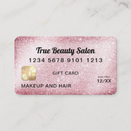 Unieke Roze Glitter Credit Kaart Cadeaubon Visitekaartje