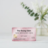 Unieke Roze Glitter Credit Kaart Cadeaubon Visitekaartje (Staand voorkant)