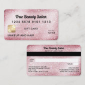 Unieke Roze Glitter Credit Kaart Cadeaubon Visitekaartje (Voorkant / Achterkant)