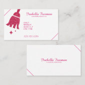 Unieke Roze Glitter Maid House schoonmaakservice Visitekaartje (Voorkant / Achterkant)