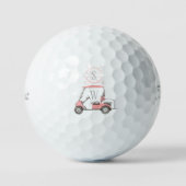Unieke Roze Golfkar en Embleem Monogram Golfballen (Voorkant)