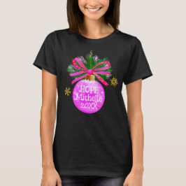 Unieke Roze Lint Bauble T-shirt