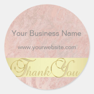 Unieke roze marmer Gold Business Hartelijk dank Ronde Sticker