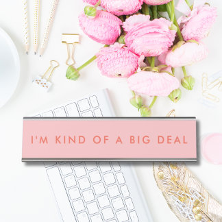 Unieke Roze Moderne Minimalistische Bureaunaambord Bureau Naambordje