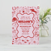 Unieke roze paard meisje ruitersport verjaardag kaart (Staand voorkant)