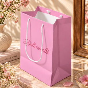 Unieke Roze & Rode Typografie Zakelijke Naam Medium Cadeauzakje