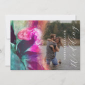  unieke roze roze roze roze fotobruiloft kaart (Voorkant)