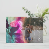  unieke roze roze roze roze fotobruiloft kaart (Staand voorkant)