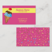Unieke roze sprinkhals Cherry Ice Cone Visitekaartje (Voorkant / Achterkant)