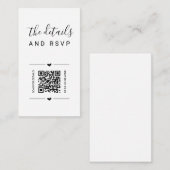 Unieke RSVP- en Details Kaart voor bruiloft QR-cod (Voorkant / Achterkant)