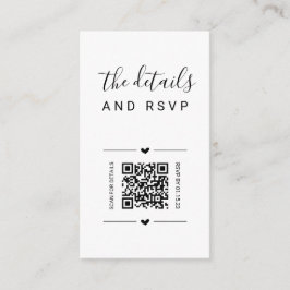 Unieke RSVP- en Details Kaart voor bruiloft QR-cod