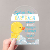 Unieke Rubber Ducky Baby shower Acryl Uitnodiging (Insitu (Draagbaar))