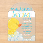 Unieke Rubber Ducky Baby shower Acryl Uitnodiging (Voorkant)