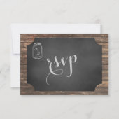 Unieke Rustic Mason Jar Wedding RSVP (Voorkant)